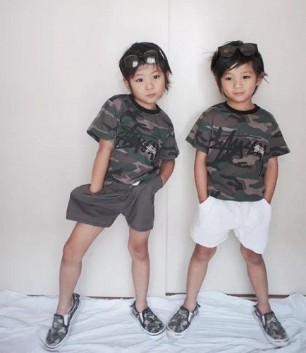 quan ao tre em mau xanh bo doi