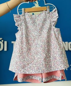 Set bộ bé gái hoa nhí- hồng SE142