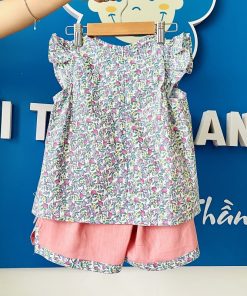 Set bộ bé gái hoa nhí- xanh SE142