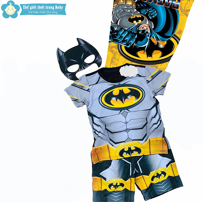 Bộ quần áo siêu nhân batman bé trai B154 tặng kèm choàng và mặt nạ 1