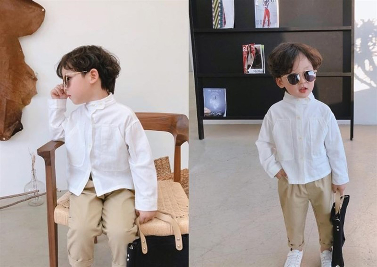 áo sơ mi trai mix với quần kaki