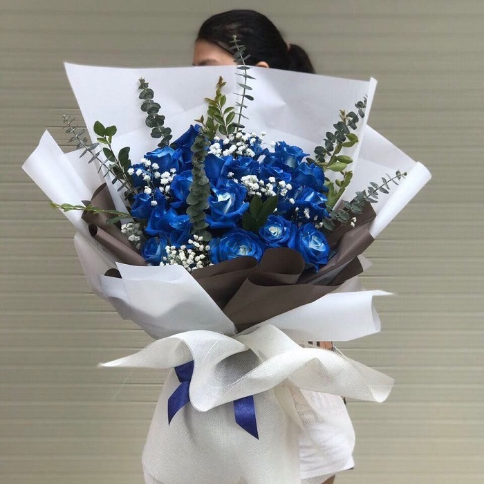 Bó hoa hồng xanh tuyệt đẹp