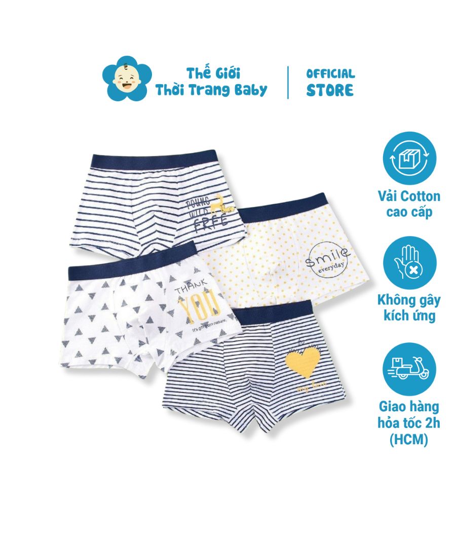 Set quần lót bé trai 1 tuổi đến 14 tuổi QS02