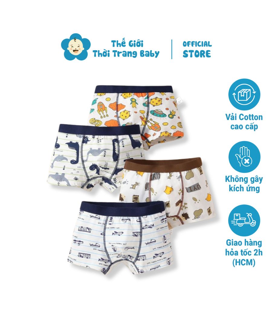 Set quần lót bé trai cho bé trai 1 tuổi đến 14 tuổi QS01