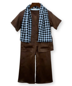 Quần áo bà ba cho bé trai kèm khăn ren-BCT11