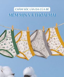 Combo 4 quan chip tam giac cho be trai thun cotton QS07