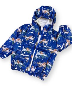 Áo khoác gió cho bé trai có mũ 2 lớp vải thun cotton AK48B