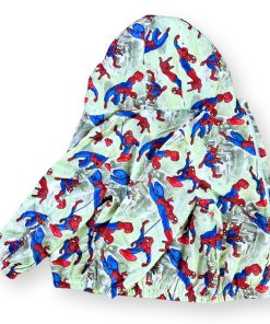 Áo Khoác Gió Cho Bé Trai Có Mũ, 2 Lớp Chống Nắng Lót Vải Thun Cotton, Chống UV, Họa Tiết Nhiều Siêu Nhân Nhện AK48A, Từ 2-8 Tuổi