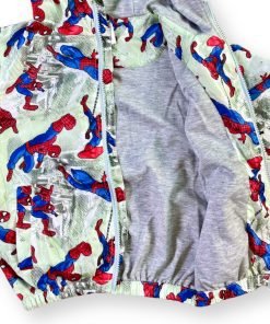 Áo Khoác Gió Cho Bé Trai Có Mũ, 2 Lớp Chống Nắng Lót Vải Thun Cotton, Chống UV, Họa Tiết Nhiều Siêu Nhân Nhện AK48A, Từ 2-8 Tuổi