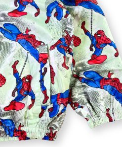 Áo Khoác Gió Cho Bé Trai Có Mũ, 2 Lớp Chống Nắng Lót Vải Thun Cotton, Chống UV, Họa Tiết Nhiều Siêu Nhân Nhện AK48A, Từ 2-8 Tuổi