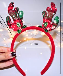 Bờm tóc noel PK32B đỏ xanh cho bé gái dưới 10 tuổi