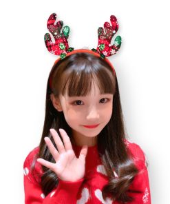 Bờm tóc noel PK32B đỏ xanh cho bé gái dưới 10 tuổi