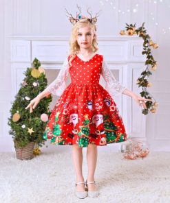 Đầm giáng sinh cho bé gái váy noel đi chơi DA210D từ 1-8 tuổi