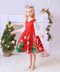 Đầm giáng sinh cho bé gái váy noel đi chơi DA210D từ 1-8 tuổi