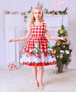 Đầm noel cho bé gái váy xòe mùa giáng sinh DA210C 1-8 tuổi