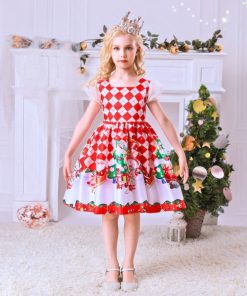 Đầm noel cho bé gái váy xòe mùa giáng sinh DA210C 1-8 tuổi