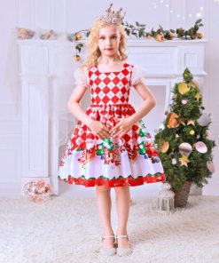 Đầm noel cho bé gái váy xòe mùa giáng sinh DA210C 1-8 tuổi
