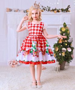 Đầm noel cho bé gái váy xòe mùa giáng sinh DA210C 1-8 tuổi