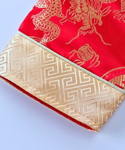 Bộ đồ tết cho bé trai dài tay kèm nón vải gấm đỏ dành cho bé dưới 3 tuổi SE134