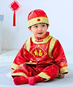 Bộ đồ tết cho bé trai dưới 14Kg SE143 gấm trung hoa sang trọng