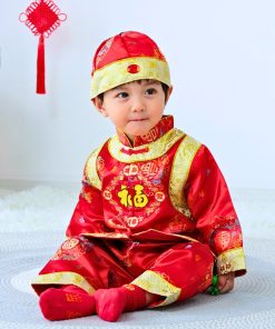 Bộ đồ tết cho bé trai dưới 14Kg SE143 gấm trung hoa sang trọng