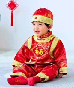 Bộ đồ tết cho bé trai dưới 14Kg SE143 gấm trung hoa sang trọng