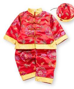 Bộ đồ tết cho bé trai dưới 3 tuổi SE171 dài tay kèm nón có lót trong