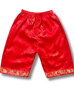 Bộ mặc tết cho bé trai dưới 3 tuổi SE137 ngắn tay vải lụa gấm đỏ