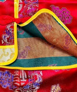 Bộ quần áo tết cho bé trai SE173-Đ2 dưới 3 tuổi ngắn tay kèm nón gấm dệt vân mây