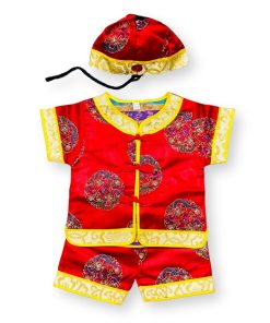 Bộ Tết Cho Bé Trai Ngắn Tay SE173-Đ1 Đồ Gấm Đỏ Thổ Cẩm Trung Hoa, Họa Tiết Nổi Bật Cho Bé Dưới 3 Tuổi Mặc Chúc Tết