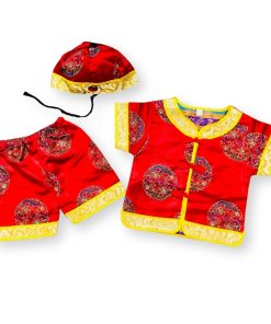 Bộ Tết Cho Bé Trai Ngắn Tay SE173-Đ1 Đồ Gấm Đỏ Thổ Cẩm Trung Hoa, Họa Tiết Nổi Bật Cho Bé Dưới 3 Tuổi Mặc Chúc Tết