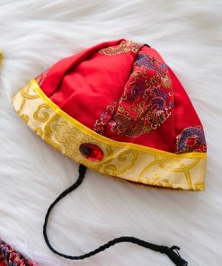 Bộ Tết Cho Bé Trai Ngắn Tay SE173-Đ1 Đồ Gấm Đỏ Thổ Cẩm Trung Hoa, Họa Tiết Nổi Bật Cho Bé Dưới 3 Tuổi Mặc Chúc Tết