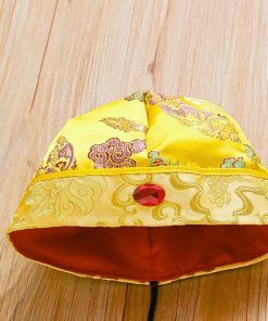 Bộ tết cho bé trai SE173-V1 ngắn tay dưới 3 tuổi vải gấm vàng ánh kim thêu vân mây