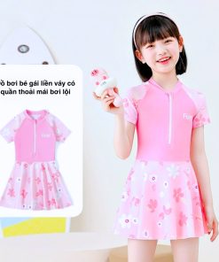 Đồ Bơi Bé Gái Chống Nắng Dạng Váy Chất Thun Lạnh BN196