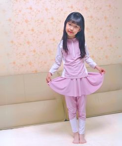 Đồ Bơi Bé Gái Tay Dài Quần Dài Dáng Váy Liền Dễ Thương BN198
