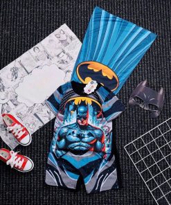 Bộ Đồ Siêu Nhân Cho Bé Trai Người Dơi Vải Thun Cotton Thoáng Mát Mùa Hè Từ 10-30Kg - Kèm Choàng & Mặt Nạ Hóa Trang BN194_B