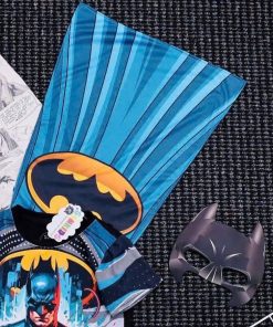 Bộ Đồ Siêu Nhân Cho Bé Trai Người Dơi Vải Thun Cotton Thoáng Mát Mùa Hè Từ 10-30Kg - Kèm Choàng & Mặt Nạ Hóa Trang BN194_B