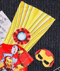 Bộ Đồ Siêu Nhân Cho Bé Trai Người Sắt Vải Thun Cotton Thoáng Mát Mùa Hè Từ 10-30Kg - Kèm Choàng & Mặt Nạ Hóa Trang BN194_D