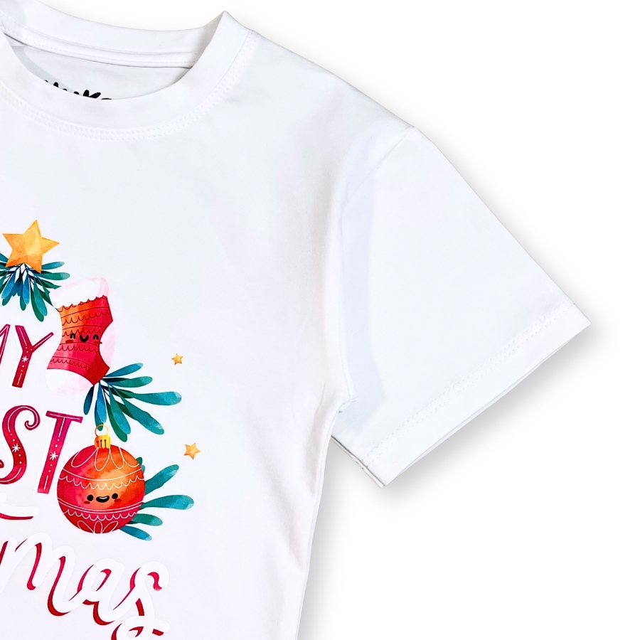 ao giang sinh trang cho be – form unisex, hinh cay thong & den noel, chat cotton mem min at52_f (11) Áo giáng sinh trắng cho bé form unisex, hình cây thông & đèn noel AT52_F