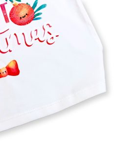 Áo giáng sinh trắng cho bé form unisex, hình cây thông & đèn noel AT52_F