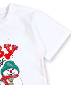 Áo noel cho bé trai & bé gái màu trắng, cotton co giãn, in hình giáng sinh AT52_E