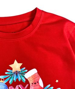 Áo thun đỏ noel cho bé dưới 35kg mẫu in chữ bắt mắt mùa giáng sinh AT52_I