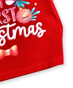 Áo thun đỏ noel cho bé dưới 35kg mẫu in chữ bắt mắt mùa giáng sinh AT52_I