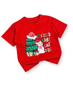 Áo thun noel đỏ cho bé trai & bé gái 2025 hình ông già noel dễ thương AT52_G