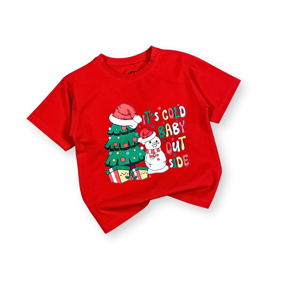 ao thun noel do cho be trai & be gai 2025 – hinh ong gia noel de thuong, cotton mem, mac cap doi giang sinh at52_G (3) Áo thun noel đỏ cho bé trai & bé gái 2025 hình ông già noel dễ thương AT52_G