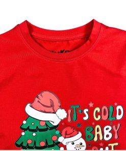 Áo thun noel đỏ cho bé trai & bé gái 2025 hình ông già noel dễ thương AT52_G