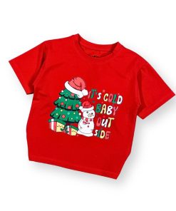 Áo thun noel đỏ cho bé trai & bé gái 2025 hình ông già noel dễ thương AT52_G