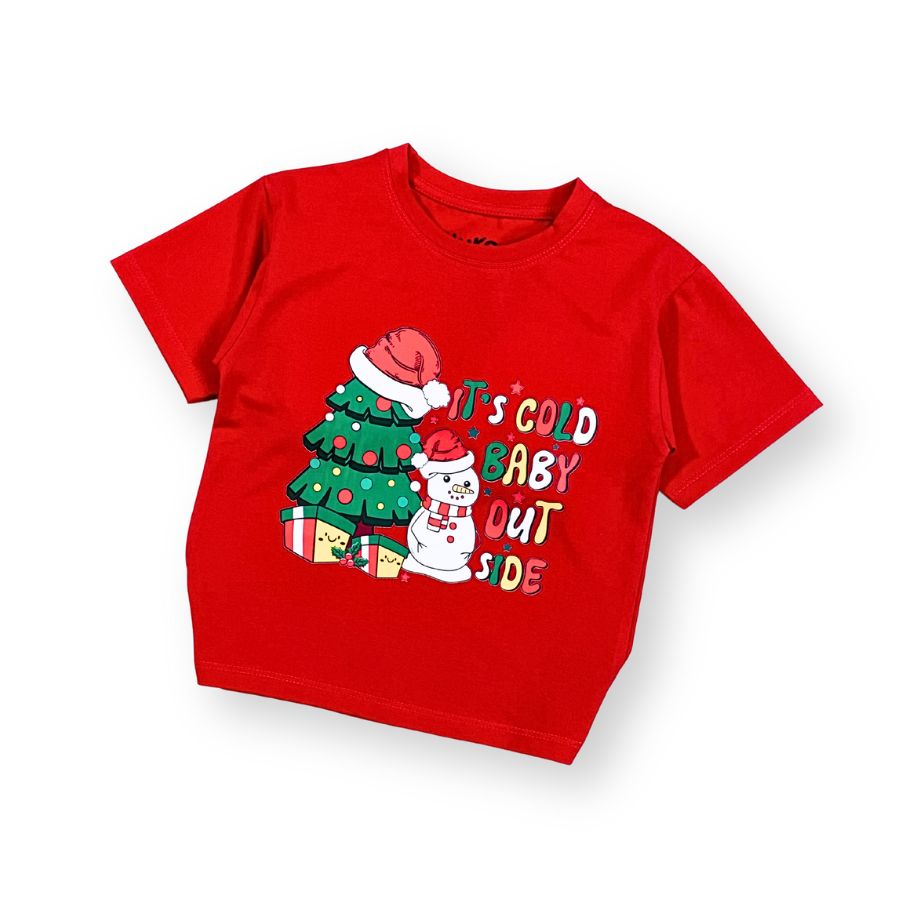 ao thun noel do cho be trai & be gai 2025 – hinh ong gia noel de thuong, cotton mem, mac cap doi giang sinh at52_G (8) Áo thun noel đỏ cho bé trai & bé gái 2025 hình ông già noel dễ thương AT52_G