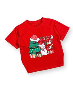 Áo thun noel đỏ cho bé trai & bé gái 2025 hình ông già noel dễ thương AT52_G