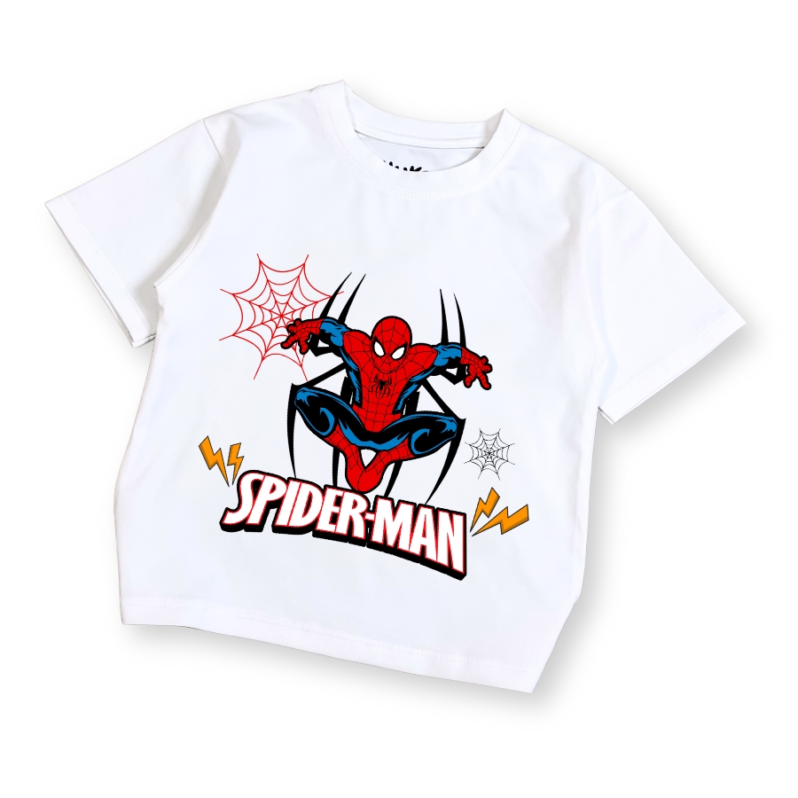 ao thun sieu nhan cho be trai spider-man trang duoi 30kg thun tron cotton loai dep phong cach cao khoe nang dong at53_a (7) Áo thun siêu nhân cho bé trai spider-man trắng dưới 30kg thun trơn cotton AT53_A